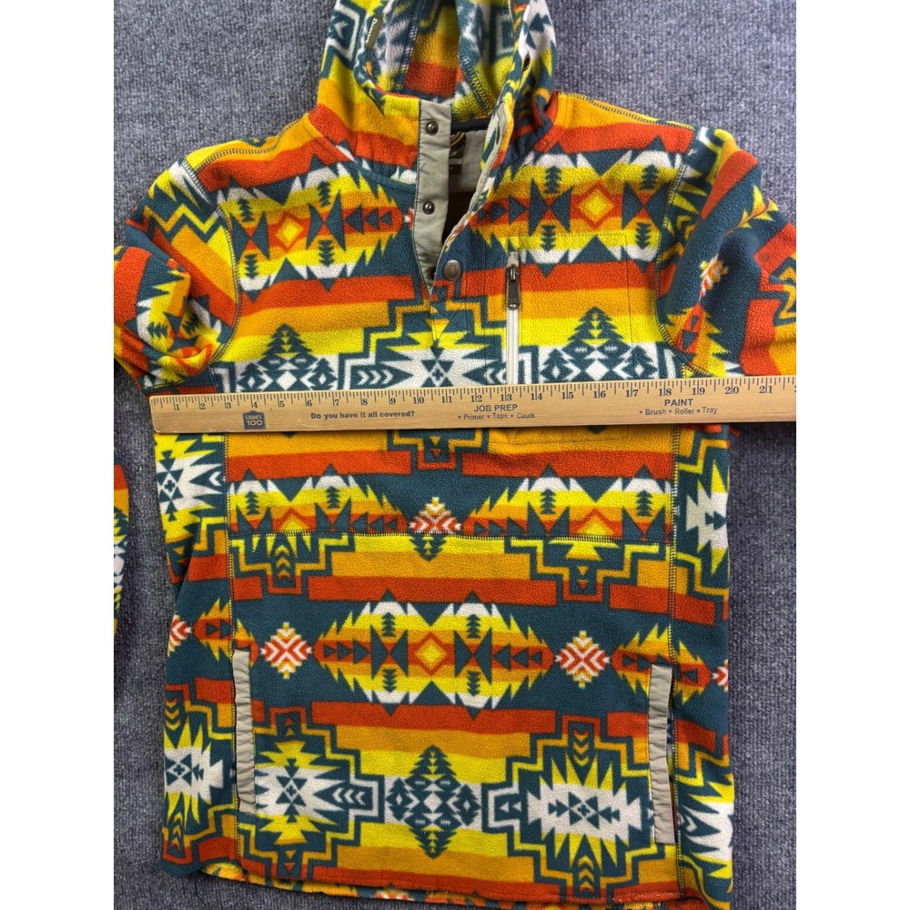 Dravus Fleece Hoodie Mens Large Multicolor Southwestern Aztec Snap Neck Pullover - Picture 5 of 7